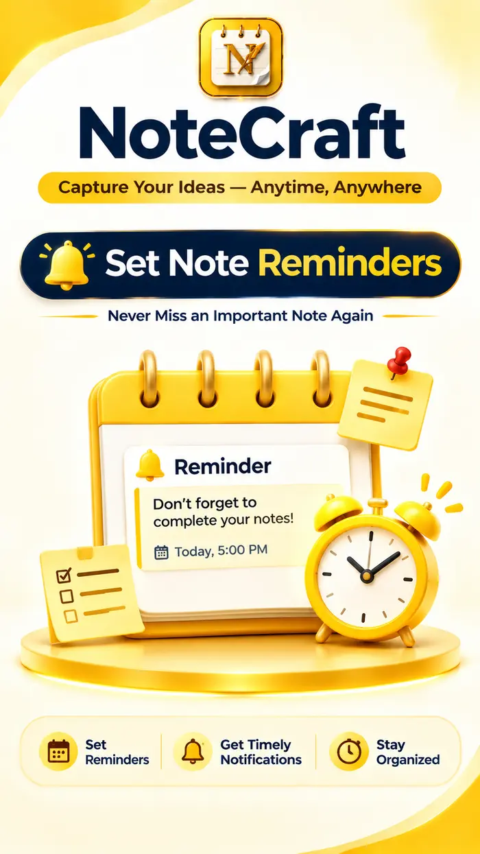 NoteCraft note reminders